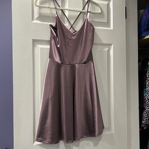 Purple Metallic Skater Dress